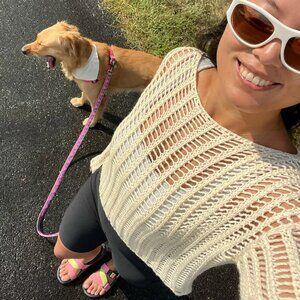 Klassy Network Crochet Cover Up Cream Size Large